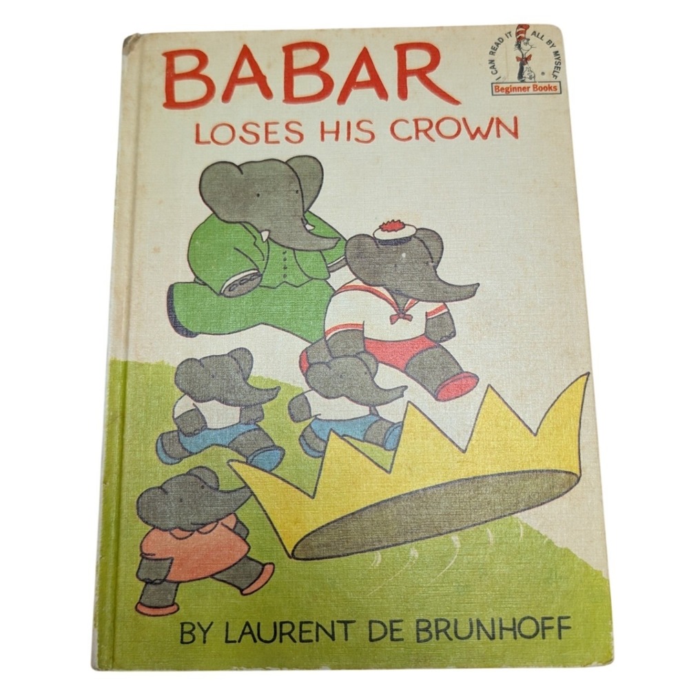 Vintage Babar Loses His Crown Beginner Books Laurent de Brunhoff Hardcover